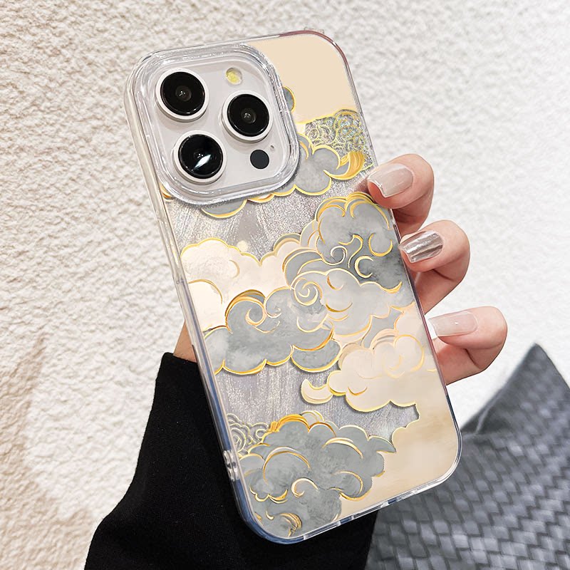 苹果12新中式祥云14手机壳iPhone13硬15ProMax羽纱16plus创意适用OPPOFINDX8荣耀MAGIC7华为MATE60RS非凡大师