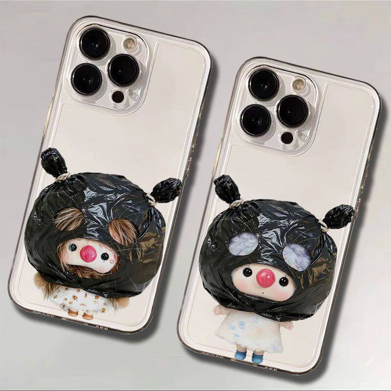 适用iPhone13苹果15pm12创意透明18ProMax软14PLUS高级感手机壳袋子套头chouchou适用OPPORENO16/小米17ULTRA