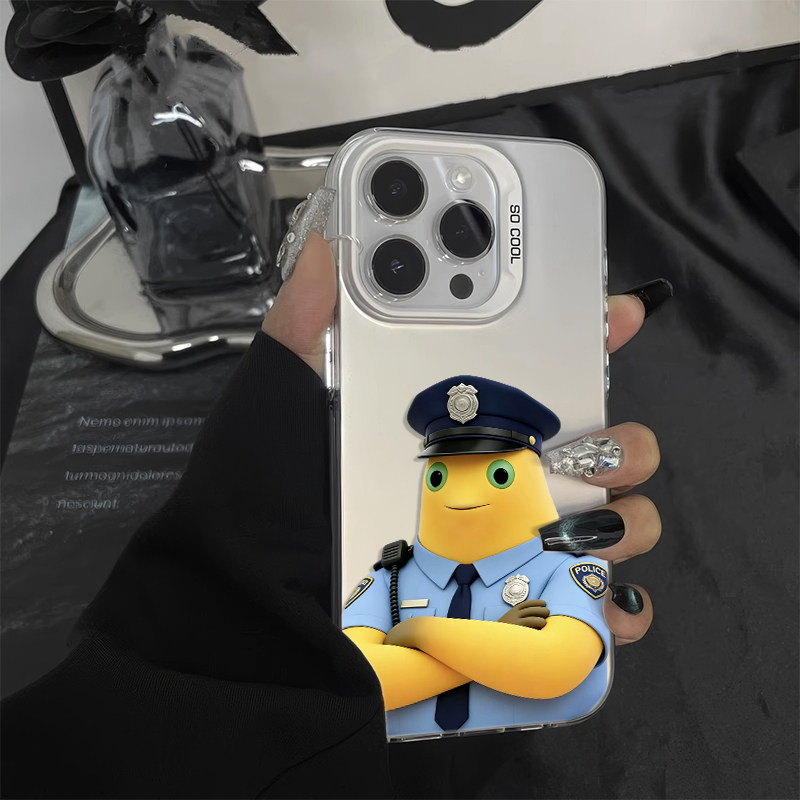 VIVOIQOO15T警察抽象奶龙17ProMax可爱彩银苹果16创意真我GT8Pro手机壳硬iPhone14适用荣耀500卡通华为Mate70