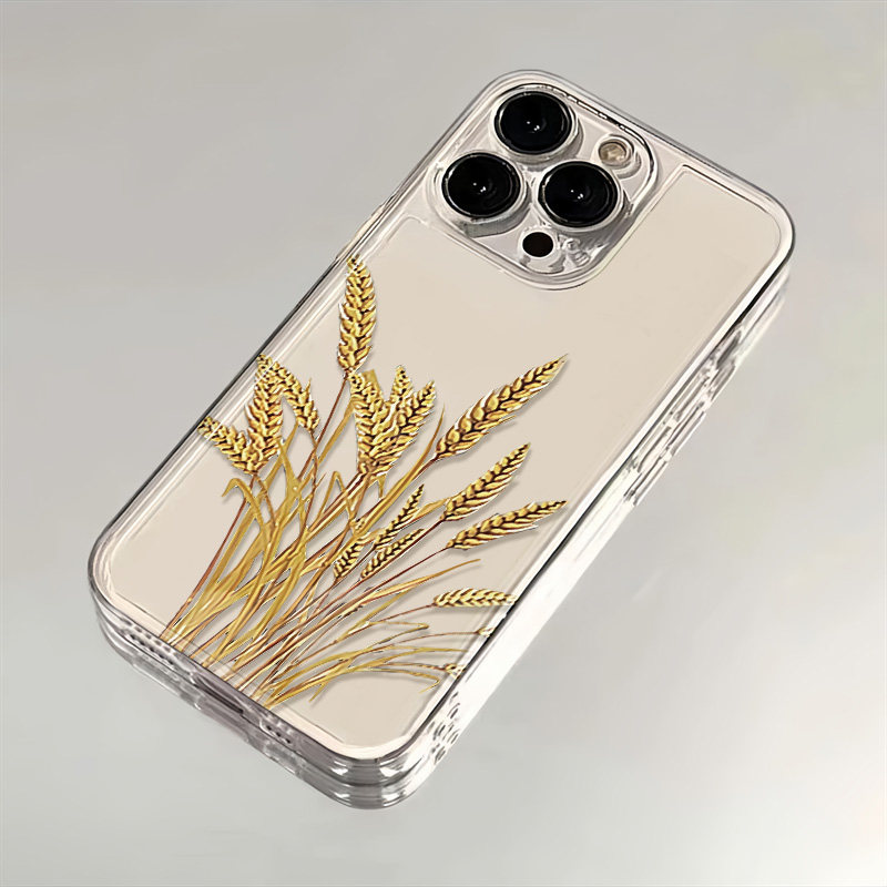 ins风麦穗iPhone14苹果13创意小米17ULTRA透明16ProMax简约软华为NOVA15适用荣耀畅玩70PLUS手机壳红米TURBO5