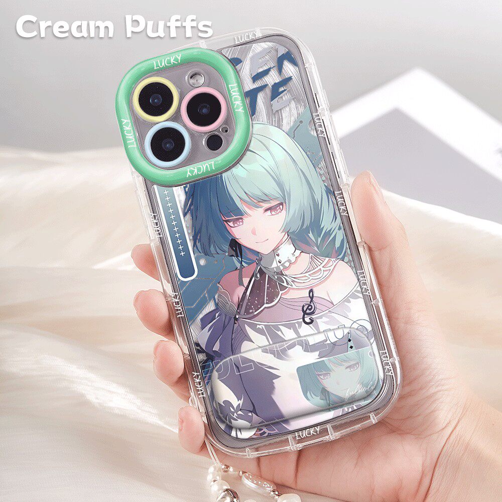 鸣潮唯美弗洛洛iPhone16小众IQOOZ10Turbo带挂绳15plus手机壳17软适用苹果12镜子支架13ProMax动漫OPPORENO14