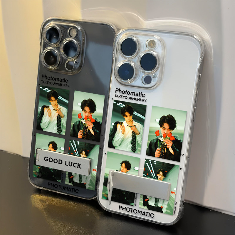 玫瑰田栩宁14ProMax超薄Nova13手机壳带支架硬ins风16PLUS无边框苹果15透明17适用iPhone12创意红米TURBO4PRO