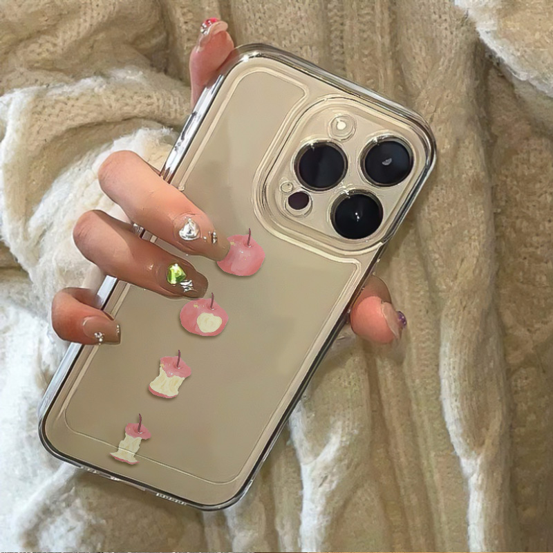 OPPORENO14创意13透明软12手机壳16ProMax趣味吃苹果VIVOS30PROMINI小众iPhone15适用华为畅享60X趣味红米K80