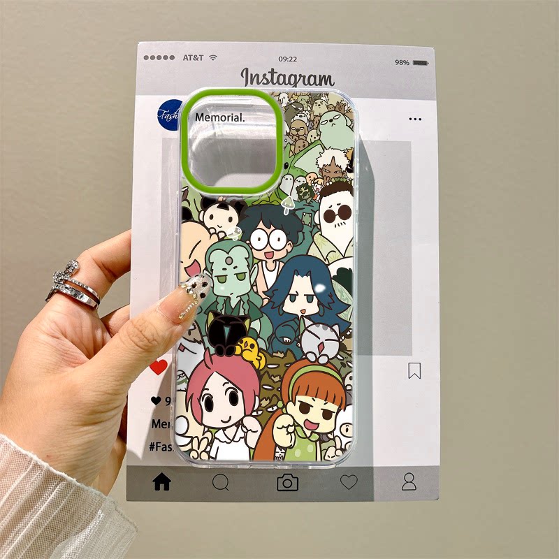 卡通VIVOx100Ultra适用17ProMax大孔1614plus华为NOVA13硬12手机壳带挂绳iPhone15满屏罗小黑战记iQOOneo9pro