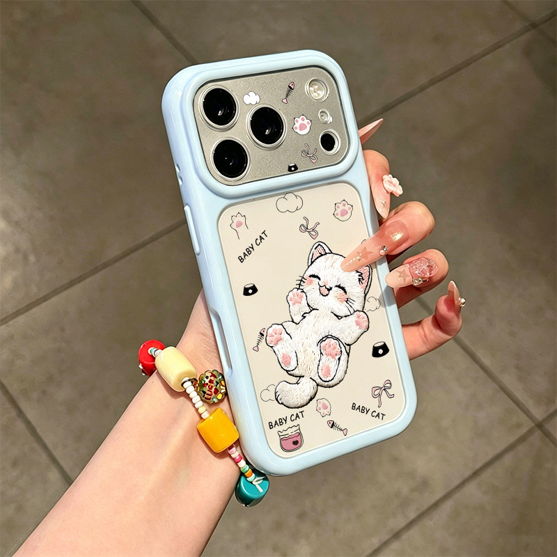 可是适用VIVOX300适用iPhone12苹果14大视窗创意15PLUS适用OPPORENO16星空壳13ProMax硬小米17手机壳玩耍小猫