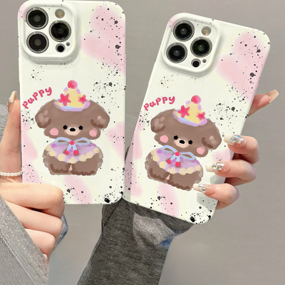 荣耀Magic8适用Nova13卡通一加ACE6手机壳硬17ProMax泼墨手绘狗狗iPhone16菲林可爱15PLUS苹果14三星S24ULTRA