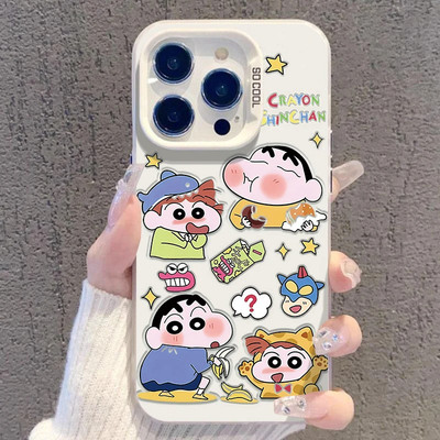 吃东西小新iPhone14苹果12创意一加15T彩银华为MATE80硬卡通小米17ULTRA适用16PLUS高级感可爱13ProMax手机壳
