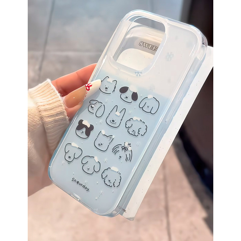 一加ACE6苹果14大孔VIVOy500手机壳ins风15PLUS可爱狗狗头13卡通findx9可爱IQOONEO11适用iPhone16硬17ProMax