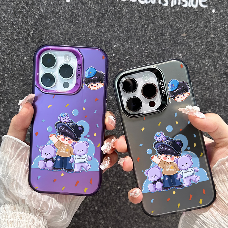 华为Mate60高级感16ProMax手机壳硬15林俊杰Q版JJ20周边苹果14pm彩银iPhone13适用OPPOReno12创意红米k80创意