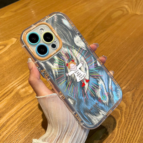 华为NOVA15可爱iPhone13高颜值泡芙羽纱适用小米17卡通苹果14Plus软16ProMax手机壳张手coco酱女孩红米K90MAX