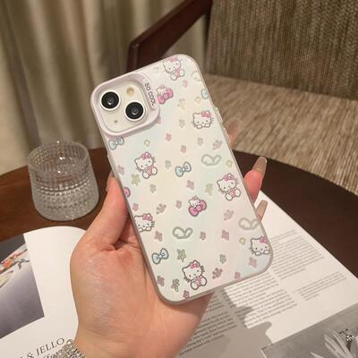 卡通VIVOx200s适用iPhone15手机壳OPPOReno13硬苹果12彩银k80红米note14蝴蝶结kt猫16promax少女心荣耀MAGIC7