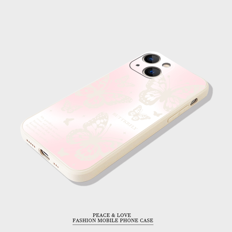 苹果16pmins风镂空蝴蝶15华为PURA80PRO创意14pmFindx8适用手机壳iPhone少女心13适用12ProMax软红米k70Ultra