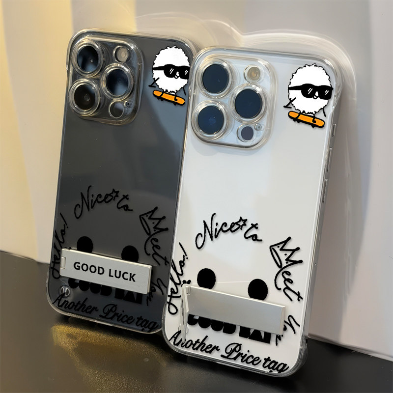 手机壳带支架13ProMax创意超薄12白敬亭应援Reno14透明苹果16适用周边15PLUS无边框硬iPhone17简约一加ACE6