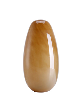 梵其极简现代橘色玻璃插器台面干瓶样板房家居软装饰品