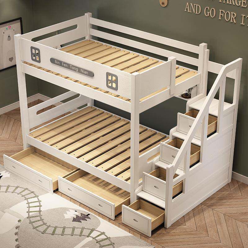 家用实木高低VGO床橡胶木子母床上下环保儿童全上双层床成铺人床