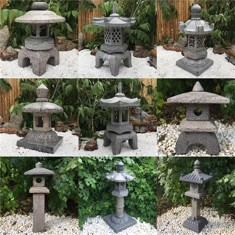 日式仿古青石庭院石灯笼