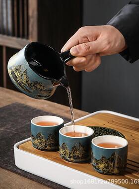 千KK022里江国山懒人泡茶器自动茶装具套石磨办家公室用功夫泡茶