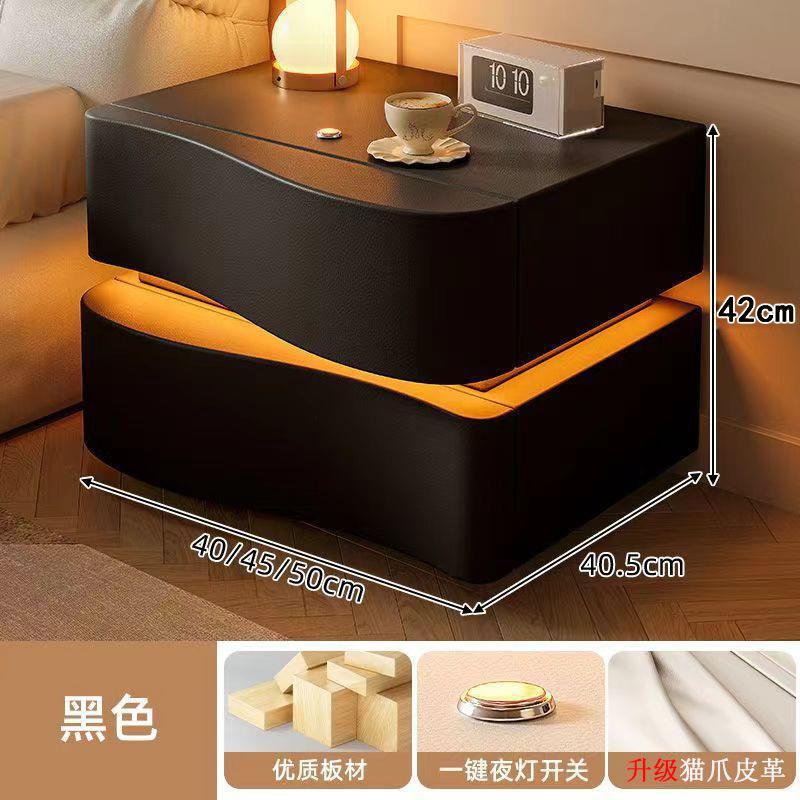 波浪款悬柜小型窄收纳奶MB01油风超浮柜床头柜现代简约家用卧室床