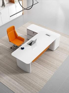 办简公白用色烤漆老板经理桌约ZG-81865现代主管轻奢极简医桌美桌