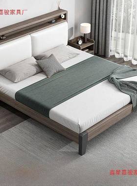 家8用1.5米民小户型软包人床宿1.2m单床实1ii15885木板床双人1.x2