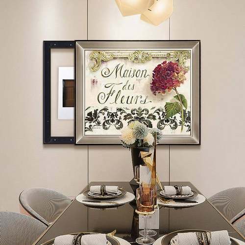 现壁代简约欧式配电箱电开关源总闸电表箱遮装饰画可推CXJ拉挡画