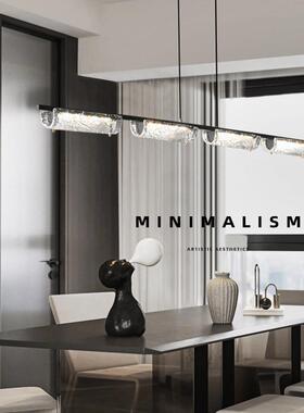 意式极简餐厅吊计灯铜玻璃吧台灯一字长条设感AL812240吊家用餐桌