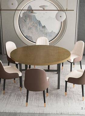 实木圆桌餐商店用饭TQI酒店食堂餐饮家桌加用聚会圆形桌子转盘厚