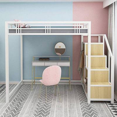 9C铁艺下高架双上层空F77HTTT8小户型公寓节省人空间上床牀下桌复