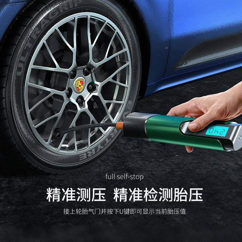 车无气线12v便携载式迷你手持轮胎自行车胎压表电912动充泵