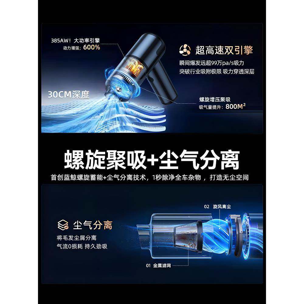 车载电吸尘器车用线无444充汽车家用大型吸力功率超强小手持迷你