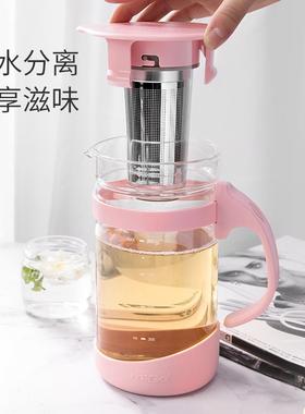 igo玻冷璃水壶茶水分离家用冷水壶耐高温大m容量G1217WH生壶凉白