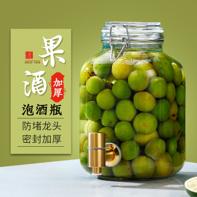 青梅酒罐专用杨梅酒瓶空瓶果酒瓶家用密封酿酒罐泡酒玻璃瓶带龙头