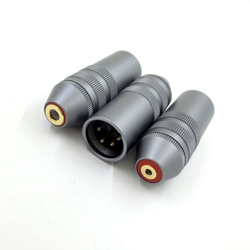 功放四芯LR卡侬平衡转4.4mm .5 2.5mm平衡母耳机转换头转接头