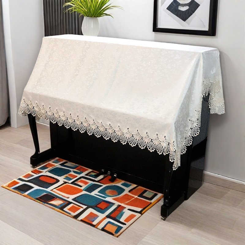 钢琴全罩防尘盖巾盖布高档欧式半罩通用88键现代布艺简约遮灰盖布