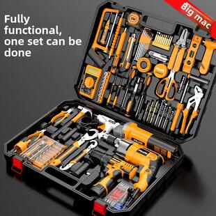 佛兰仕家用工具箱功率无线电钻套装电动螺丝刀组合工具多功能全套