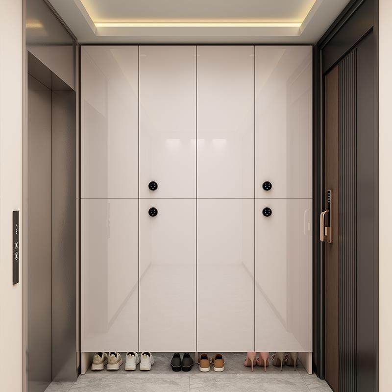 鞋柜家用门口新款2025爆款定制门外电梯口鞋柜收纳柜一体大容量