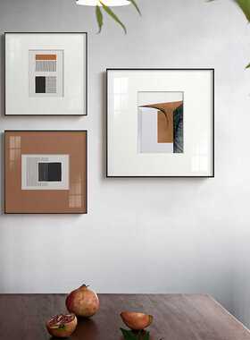 现代简约抽象画客厅书房餐厅油画装饰画北欧艺术橙色壁画饭厅