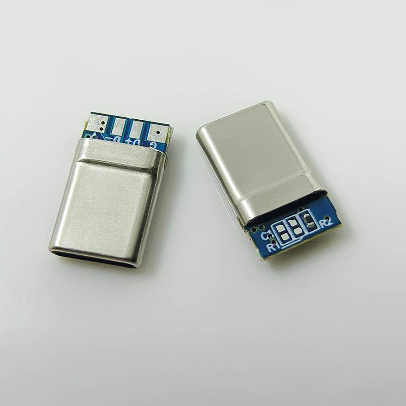 Type-c 16P4焊点OTG2.0公头带5.1K电阻数据取电短体插头USB随身碟