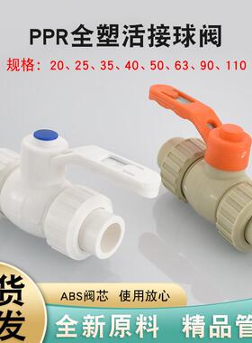 PPR白色20 25 32双活接球阀ppr灰色40 50 63 75 90 110热熔阀门