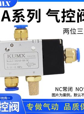 亚德客型气控阀3A210-08-NC常闭NO常开3A310-10二位三通3A410