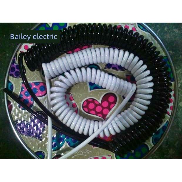 2芯 国标螺旋线0.3 0.7 1.5弹簧线伸缩电缆2.5平方3 4 5 6 8电源