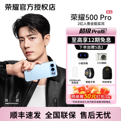 【政府补贴立减15% 咨询有惊喜】honor/荣耀 荣耀500Pro 新品5G手机 超级Pro版 2亿人像全能实况