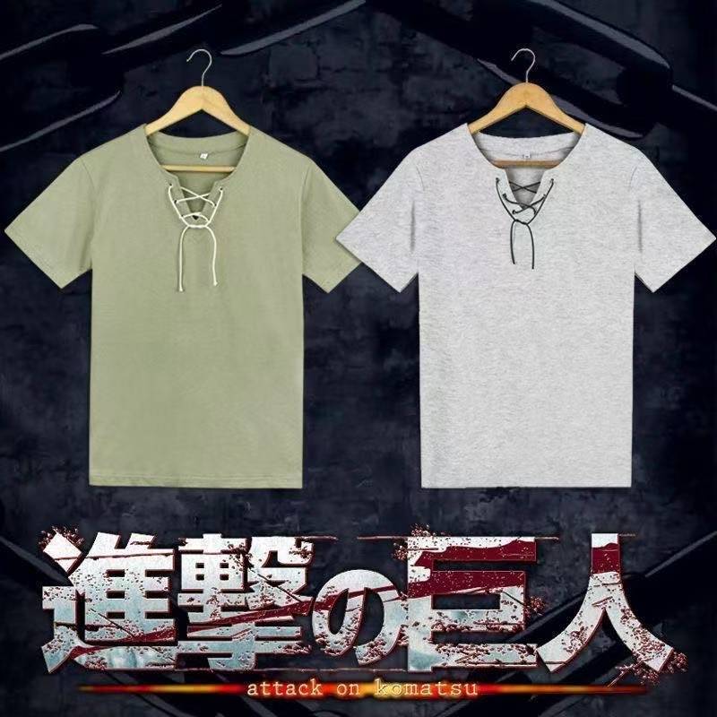 进击的巨人 鹿野修哉 艾伦·耶格尔长袖短袖打底t恤 COS夏季
