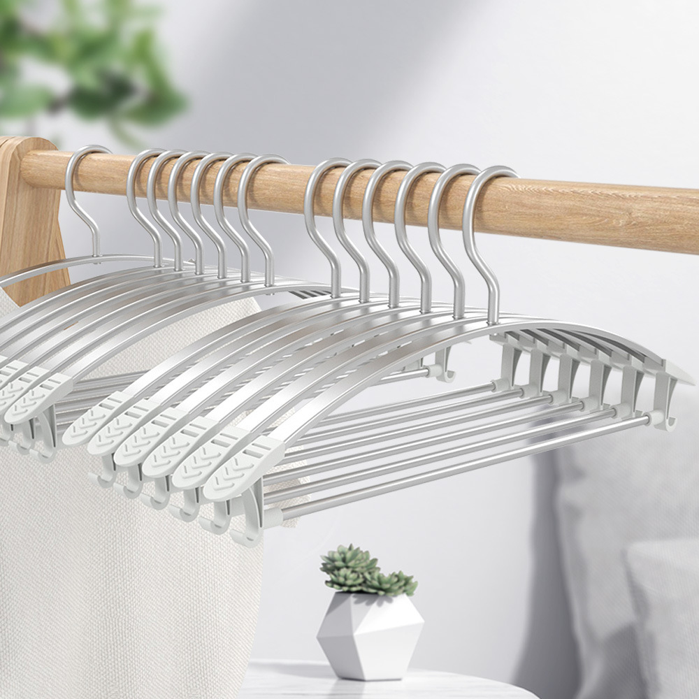Stylish hangers家用太空铝金衣架无痕衣撑防滑成人阳台晾衣架