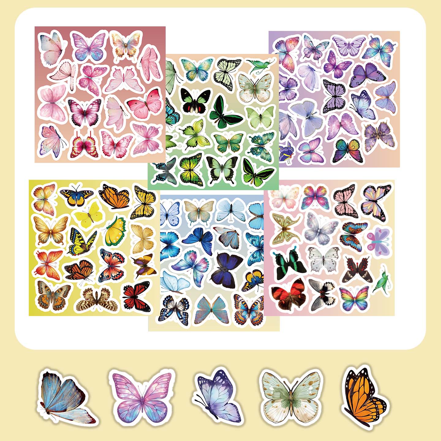 蝴蝶贴纸套装彩色贴纸