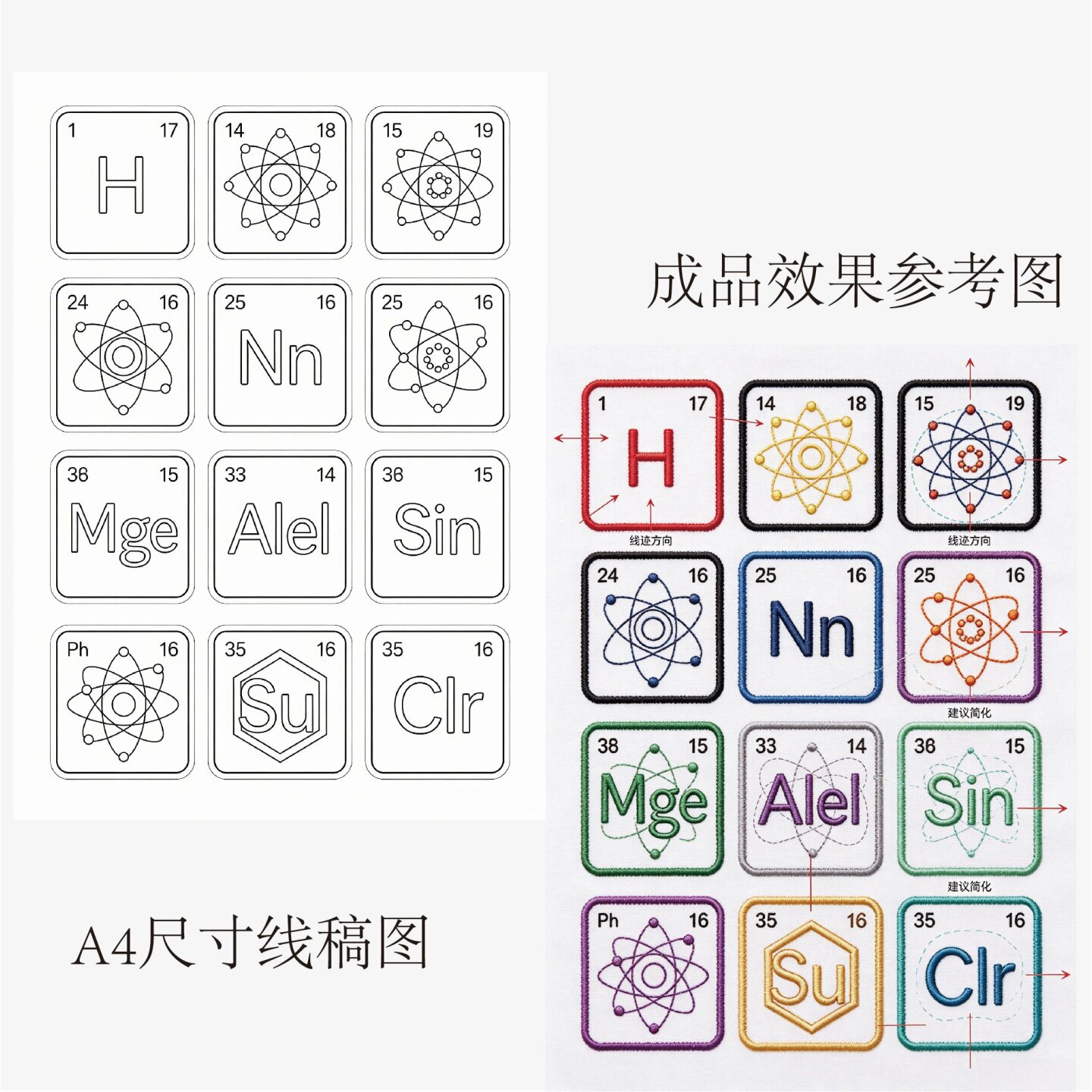 A4水溶背胶布周期表DIY可打印
