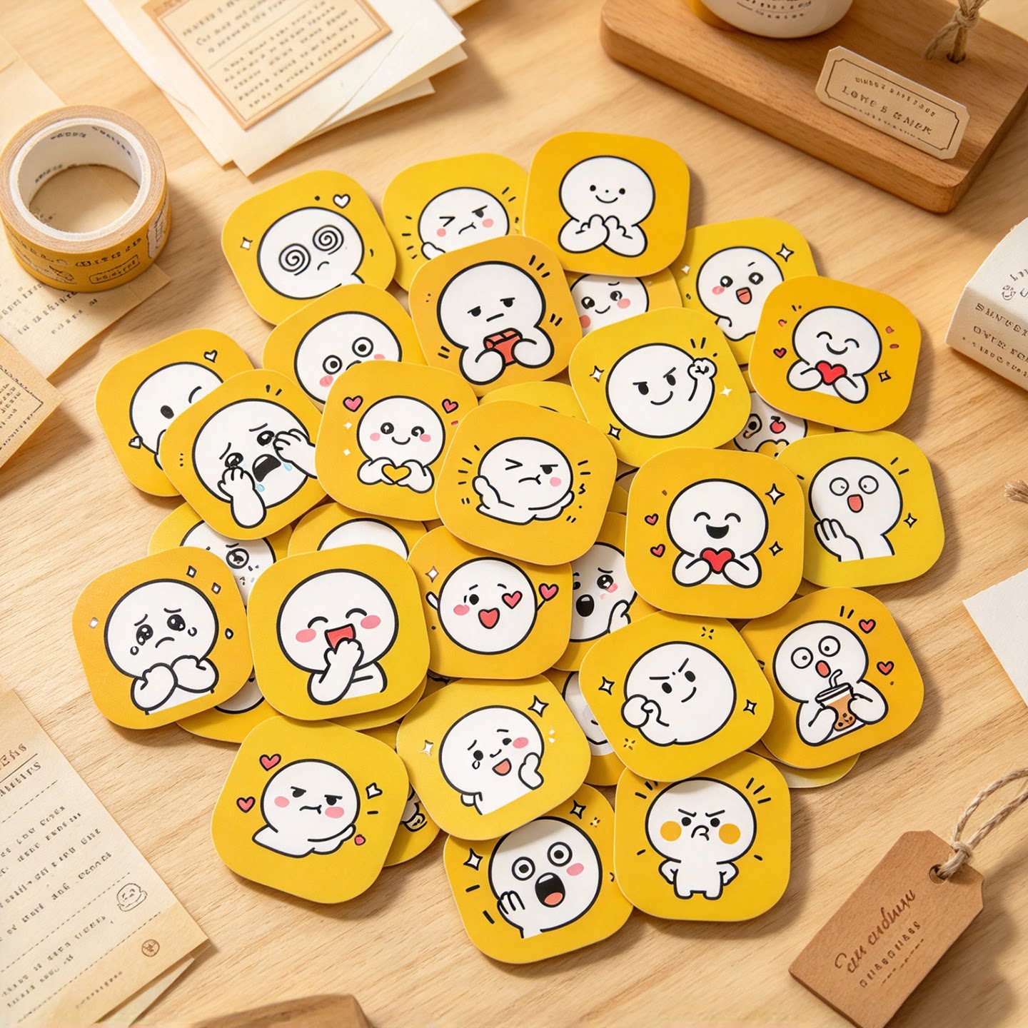 54张卡通萌系PVC贴纸手账DIY