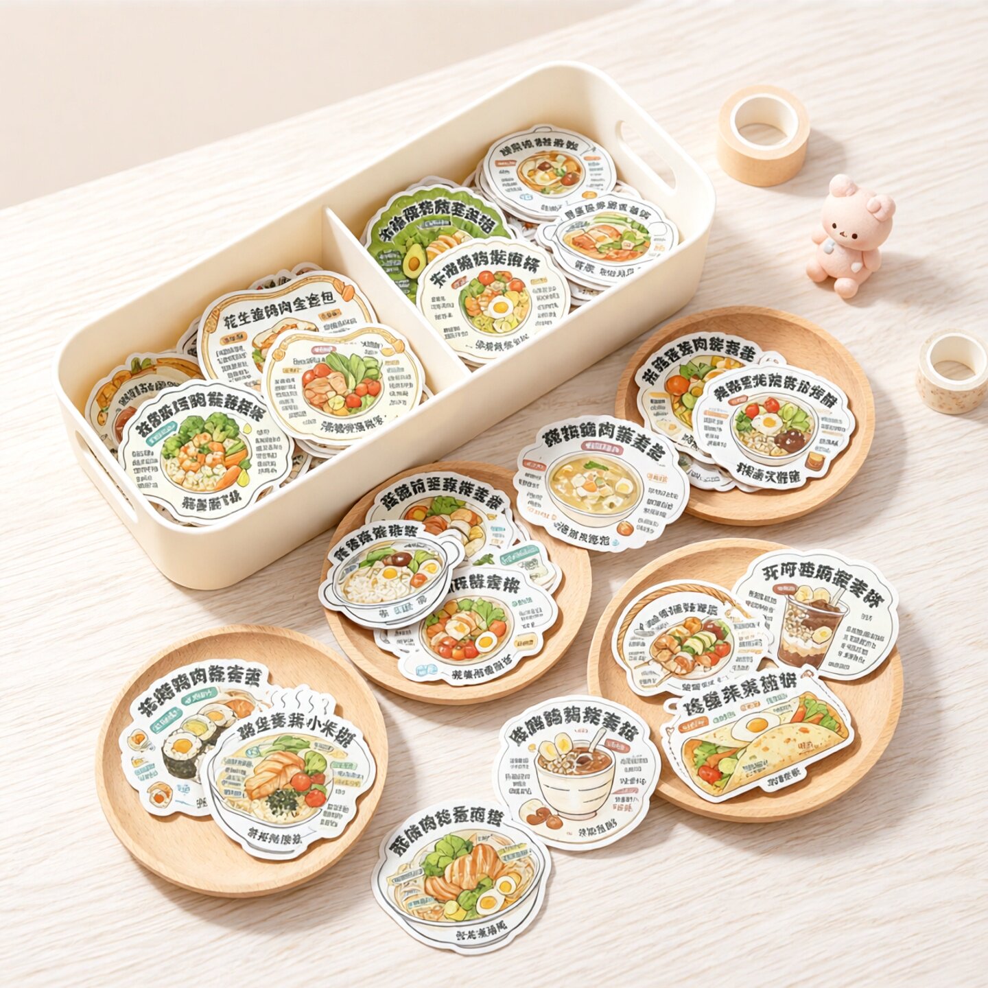 50张低热量低油食物对照表贴纸