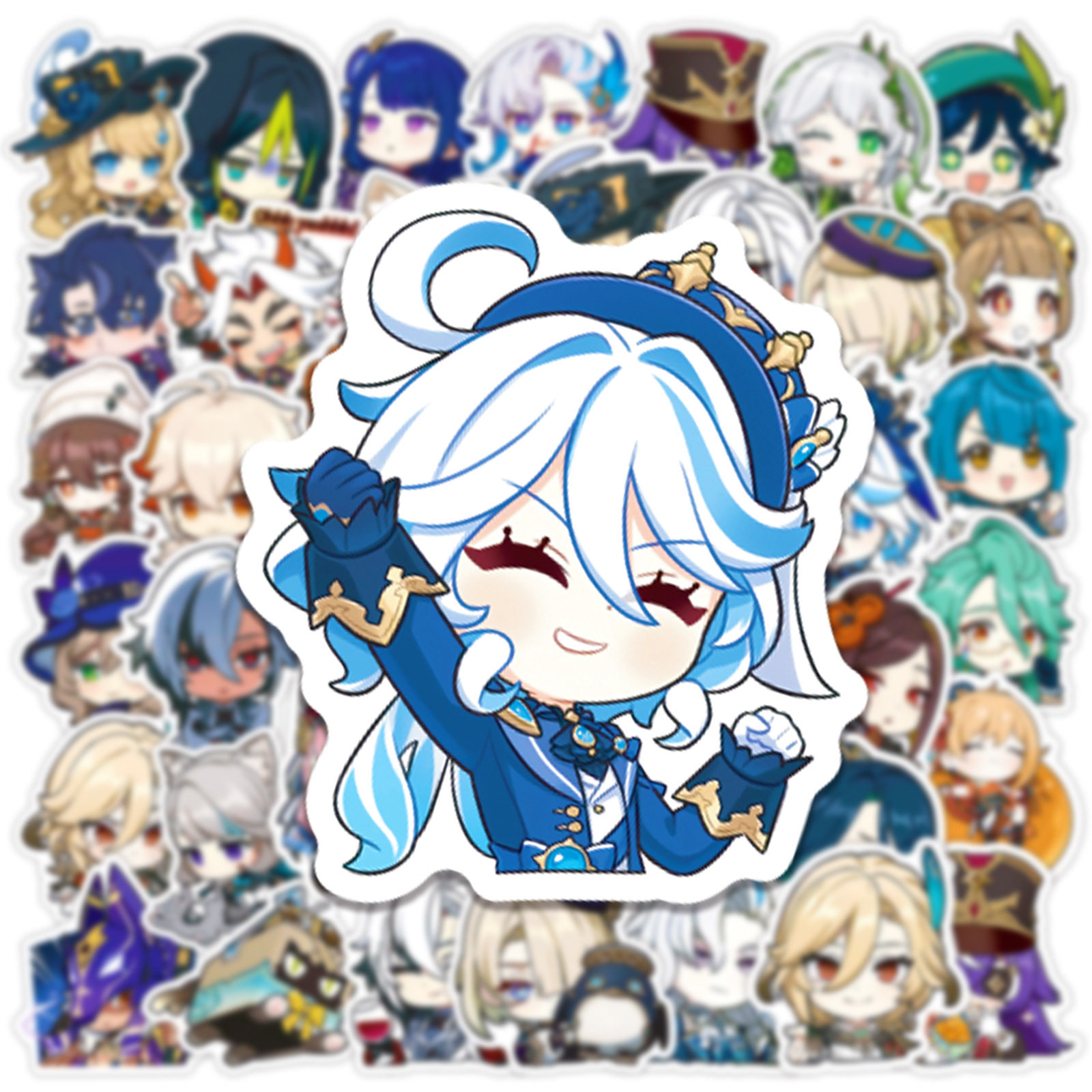 50张Q版原神贴纸芙宁娜装饰电脑冰箱防水PVC贴画 Genshin Impact,玩具/童车/益智/积木/模型,贴纸,淘宝优惠券,粉丝福利购,淘宝优惠卷