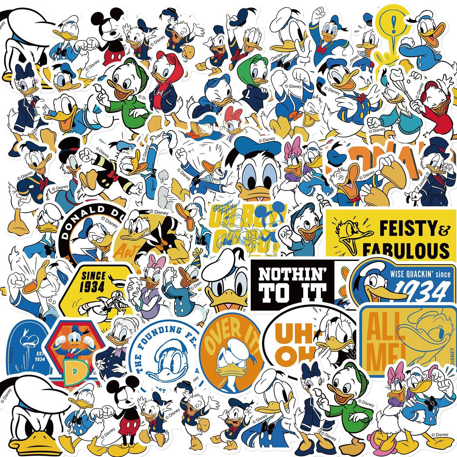 50张正版卡通唐老鸭黛西贴纸行李箱电脑儿童贴画手机 Donald Duck
